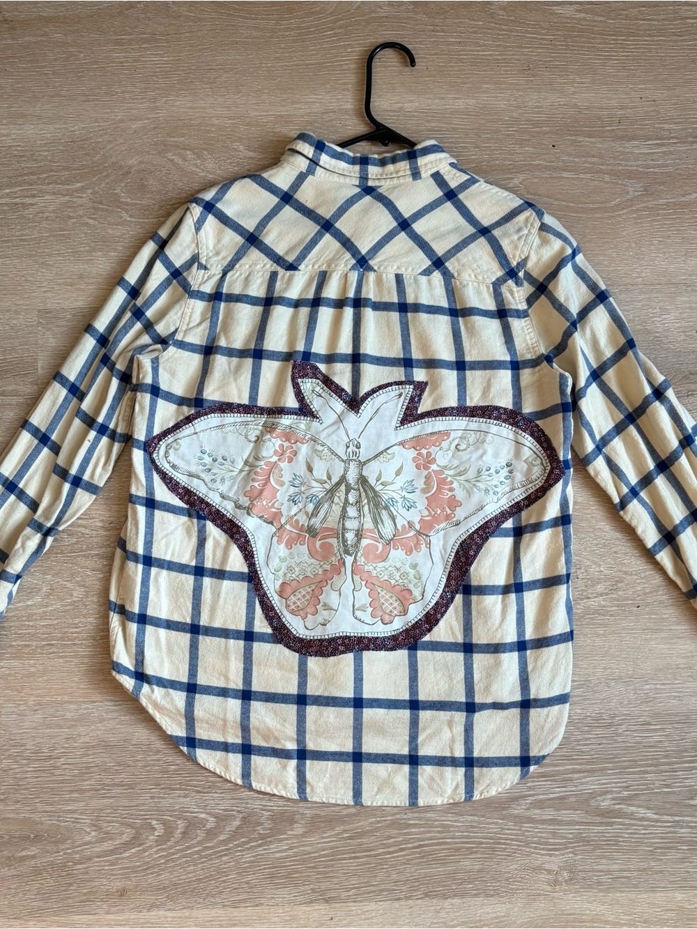 J.Crew Upcycled Butterfly Patch Flannel Shirt - Picture 8 of 11